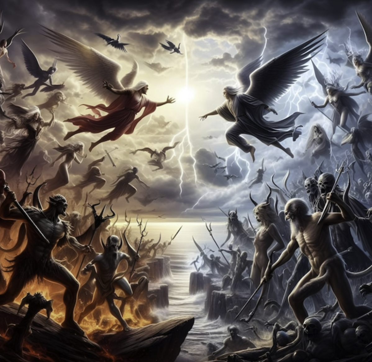 Illustration of mind, senses, ego, and self pulling in different directions